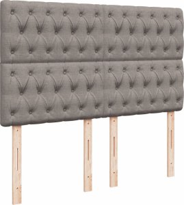 vidaXL Łóżko kontynentalne z materacem, taupe, tkanina, 140x200 cm 7