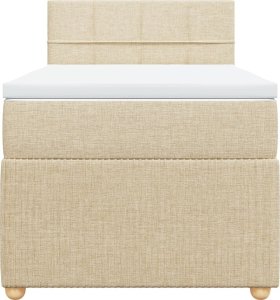 vidaXL vidaXL Łóżko kontynentalne z materacem, kremowe, tkanina, 90x190 cm 6