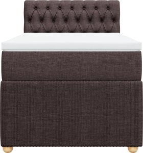 vidaXL vidaXL Łóżko kontynentalne z materacem, brązowe, tkanina, 90x190 cm 6