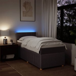 vidaXL vidaXL Łóżko kontynentalne z materacem, brązowe, tkanina, 80x200 cm 5