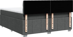 vidaXL vidaXL Łóżko kontynentalne z materacem, ciemnoszara tkanina 200x200 cm 8