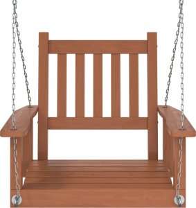 Huśtawka vidaXL vidaXL Huśtawka ogrodowa z metalowymi łańcuchami, brązowa, jodłowa 4
