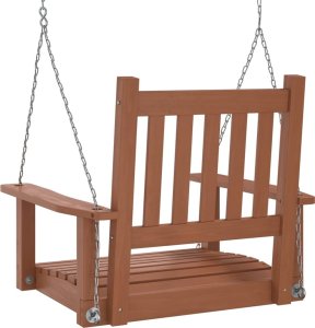 Huśtawka vidaXL vidaXL Huśtawka ogrodowa z metalowymi łańcuchami, brązowa, jodłowa 6