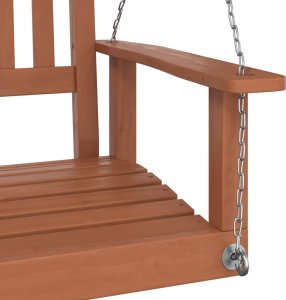 Huśtawka vidaXL vidaXL Huśtawka ogrodowa z metalowymi łańcuchami, brązowa, jodłowa 7