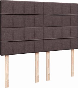vidaXL Łóżko kontynentalne z materacem, brązowe, tkanina, 140x190 cm 7