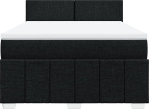 vidaXL vidaXL Łóżko kontynentalne z materacem, czarne, tkanina, 140x190 cm 6