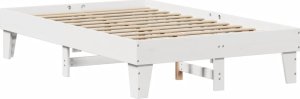 vidaXL vidaXL Rama łóżka bez materaca, biała, 120x190 cm, lite drewno sosnowe 6
