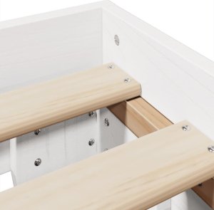 vidaXL vidaXL Rama łóżka bez materaca, biała, 120x190 cm, lite drewno sosnowe 7