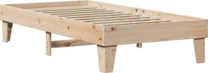 vidaXL vidaXL Rama łóżka bez materaca, 90x190 cm, lite drewno sosnowe 6