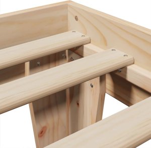 vidaXL vidaXL Rama łóżka bez materaca, 90x190 cm, lite drewno sosnowe 7