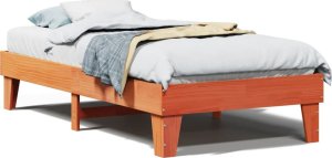 vidaXL vidaXL Rama łóżka bez materaca, woskowy brąz, 75x190 cm, sosnowa 2