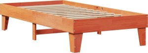 vidaXL vidaXL Rama łóżka bez materaca, woskowy brąz, 75x190 cm, sosnowa 3