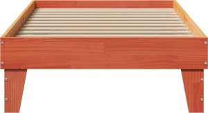 vidaXL vidaXL Rama łóżka bez materaca, woskowy brąz, 75x190 cm, sosnowa 4