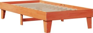 vidaXL vidaXL Rama łóżka bez materaca, woskowy brąz, 75x190 cm, sosnowa 6