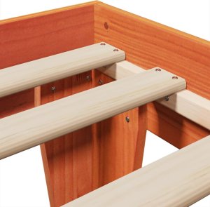 vidaXL vidaXL Rama łóżka bez materaca, woskowy brąz, 75x190 cm, sosnowa 7