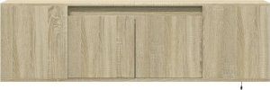 vidaXL vidaXL Ścienna szafka TV z LED, dąb sonoma, 135x31x39,5 cm 6
