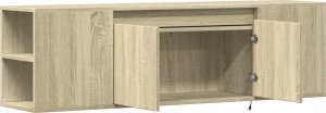 vidaXL vidaXL Ścienna szafka TV z LED, dąb sonoma, 135x31x39,5 cm 9