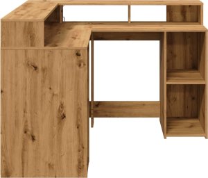 Biurko vidaXL Dąb Artisan 130 cm x 130 cm 7