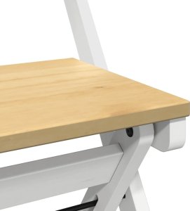 vidaXL vidaXL Krzesła stołowe Corona, składane, 4 szt., białe, sosnowe 9