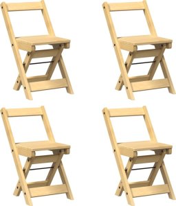 vidaXL vidaXL Krzesła stołowe Corona, składane, 4 szt., woskowy brąz, sosnowe 2