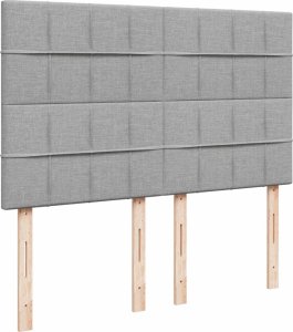 vidaXL vidaXL Łóżko kontynentalne z materacem, jasnoszare, tkanina, 140x190cm 9