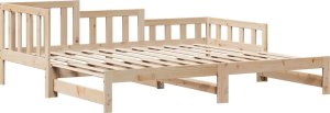 vidaXL vidaXL Łóżko dzienne rozsuwane, szuflady, 90x200 cm drewno sosnowe 5