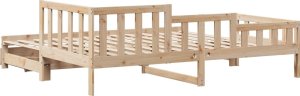 vidaXL vidaXL Łóżko dzienne rozsuwane, szuflady, 90x200 cm drewno sosnowe 7