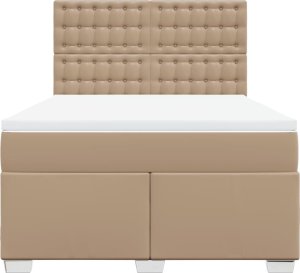 vidaXL Łóżko kontynentalne z materacem cappuccino 140x190cm 4