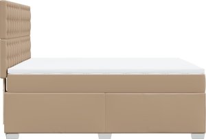 vidaXL Łóżko kontynentalne z materacem cappuccino 140x190cm 9