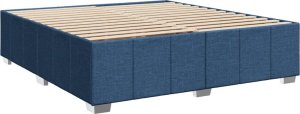 vidaXL vidaXL Łóżko kontynentalne z materacem, niebieskie, tkanina 200x200 cm 10