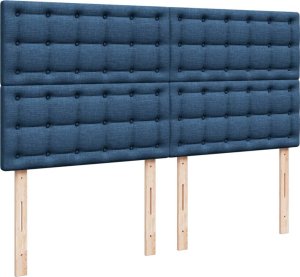 vidaXL vidaXL Łóżko kontynentalne z materacem, niebieskie, tkanina 200x200 cm 9