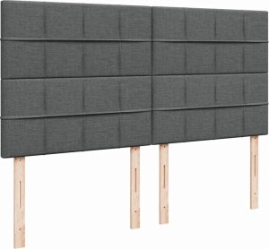 vidaXL vidaXL Łóżko kontynentalne z materacem, ciemnoszara tkanina 200x200 cm 9