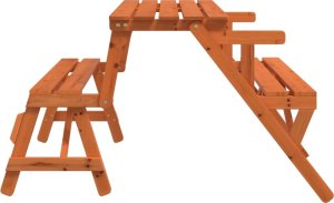 vidaXL vidaXL Stół piknikowy z ławkami, jodłowy, 2-w-1 5