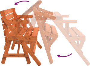 vidaXL vidaXL Stół piknikowy z ławkami, jodłowy, 2-w-1 7