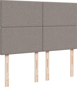 vidaXL vidaXL Łóżko kontynentalne z materacem, taupe, tkanina, 140x190 cm 7