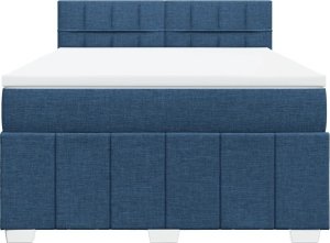 vidaXL vidaXL Łóżko kontynentalne z materacem, niebieskie, tkanina 140x200 cm 6