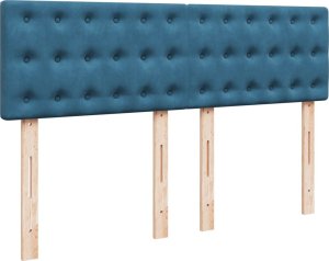 vidaXL Łóżko kontynentalne z materacem, niebieskie, 140x190cm, aksamit 5