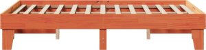 vidaXL vidaXL Rama łóżka bez materaca, woskowy brąz, 135x190 cm, lita sosna 5