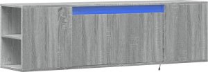 vidaXL vidaXL Ścienna szafka TV z LED, szary dąb sonoma, 135x31x39,5 cm 3