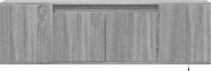 vidaXL vidaXL Ścienna szafka TV z LED, szary dąb sonoma, 135x31x39,5 cm 6