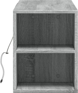 vidaXL vidaXL Ścienna szafka TV z LED, szary dąb sonoma, 135x31x39,5 cm 7