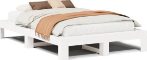 vidaXL vidaXL Rama łóżka bez materaca, biała, 120x190 cm, lite drewno sosnowe 2