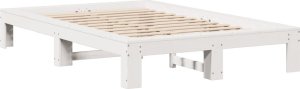 vidaXL vidaXL Rama łóżka bez materaca, biała, 120x190 cm, lite drewno sosnowe 3