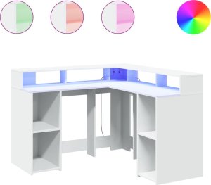 Biurko vidaXL Białe 130 cm x 130 cm 2