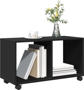 vidaXL Szafka na kółkach, czarna, 72x33x42,5 cm 4