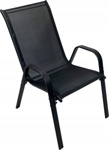 kontrast Zestaw mebli ogrodowych BERGAMO 60x60 cm stolik i krzesła 2os. czarny 3