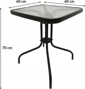 kontrast Zestaw mebli ogrodowych BERGAMO 60x60 cm stolik i krzesła 2os. czarny 6