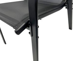 kontrast Zestaw mebli ogrodowych BERGAMO 60x60 cm stolik i krzesła 2os. czarny 8