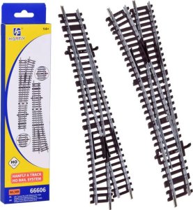 Jokomisiada Tory metalowe do kolejki zwrotnica rozjazdy rozstaw 17mm H0 1:87 RC0649 1