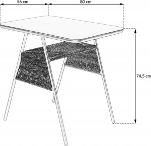 kontrast Zestaw mebli ogrodowych 3 części taras balkon technorattan ROMA 2os. czarny 11